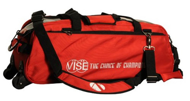 Vise 3 Ball Tote Roller Bowling Bag Red