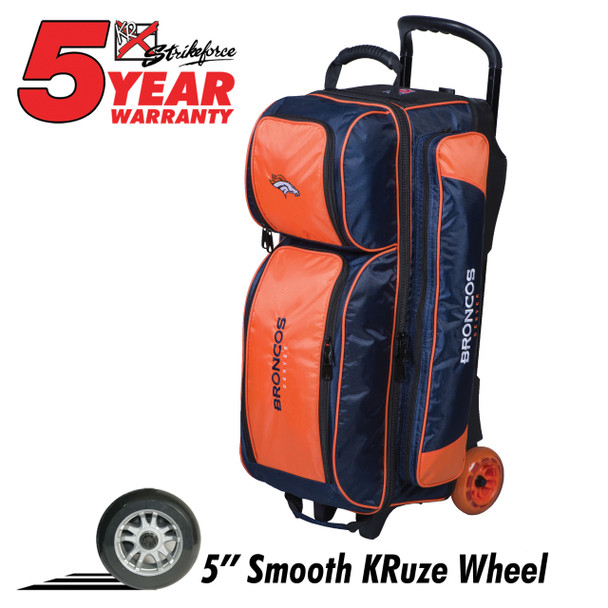 KR Strikeforce NFL Denver Broncos Triple Roller Bowling Bag