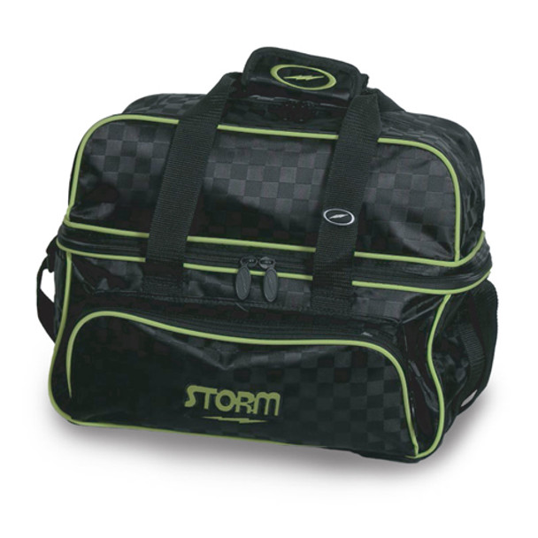 Storm 2 Ball Tote Deluxe Bowling Bag - Checkered Black/Lime