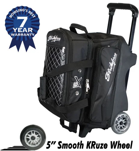 KR Strikeforce Royal Flush Double Roller Bowling Bag - Black FREE