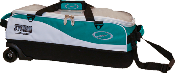 Storm 3-Ball Travel Tote Pro Bowling Bag - White/Teal
