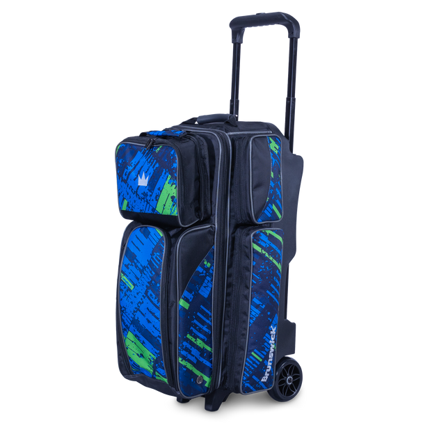 Brunswick Punisher Triple Roller Bowling Bag - Blue/Green