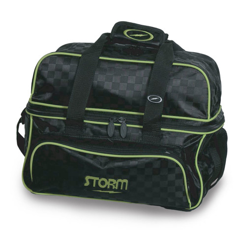 Storm 2 Ball Tote Deluxe Bowling Bag - Checkered Black/Lime FREE ...