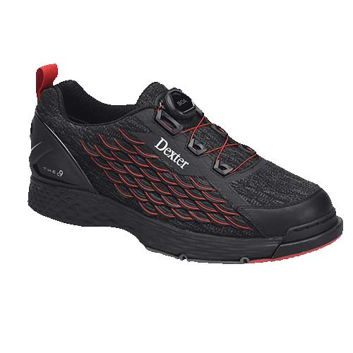 Dexter Men's THE C-9 Knit BOA Bowling Shoes - Black/Red FREE