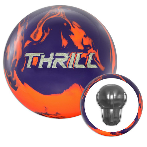 blue and orange bowling ball