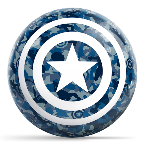 OTBB Marvel Avengers Captain America Camo Shield Bowling Ball FREE