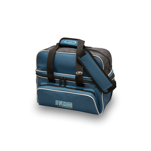 Storm 2 Ball Tote Deluxe Bowling Bag - Steel Blue/Black FREE