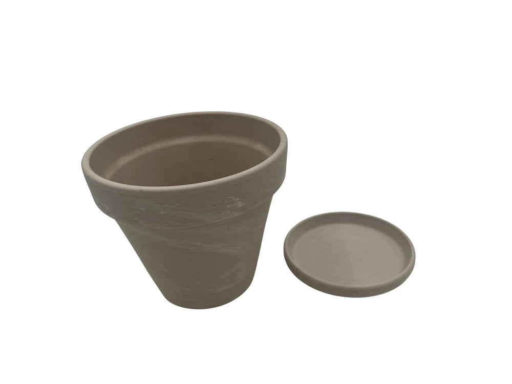 3 - 4" Granite Clay Pots with Saucers - Great for Plants and Crafts