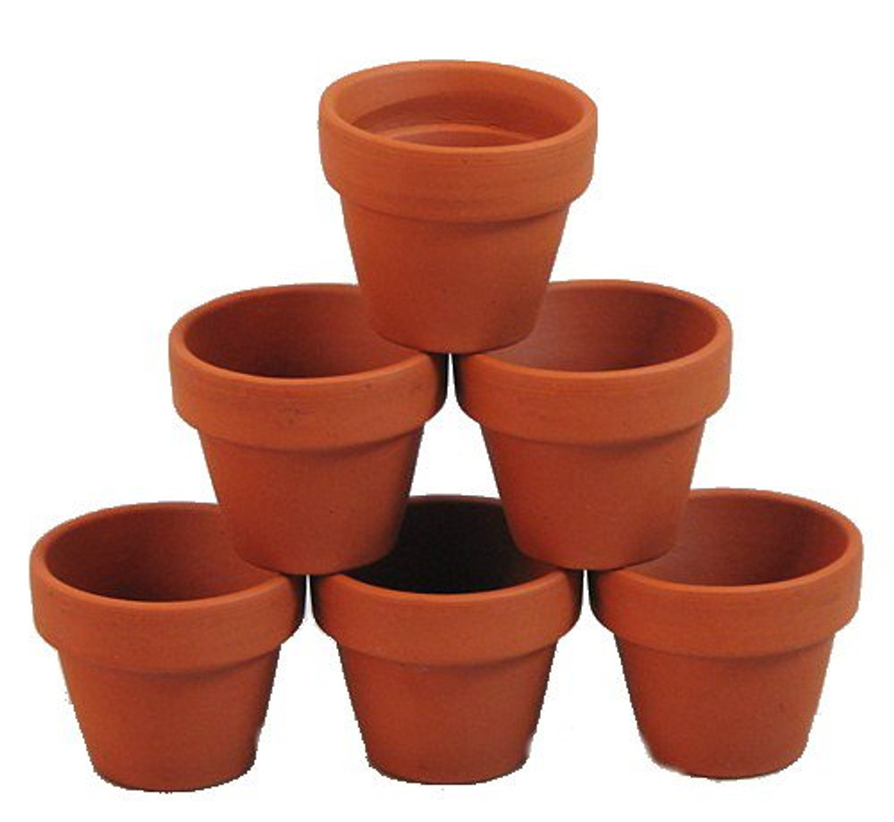 10 Mini 1 3/4" Clay Pots - Great for Plants and Crafts