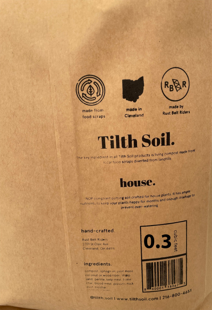 Tilth Soil Indoor House Plant Potting Soil - 5lb Bag - Made from Compost