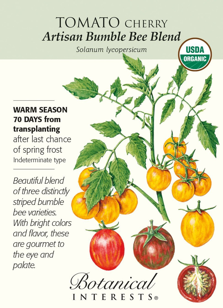 Organic Artisan Bumble Bee Blend Cherry Tomato - 15 Seeds