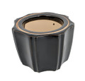 Octagon Self Watering Glazed Ceramic Pot - Black - 5 1/4 x 4 1/4"