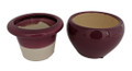 Round Self Watering Glazed Ceramic Pot - Plum - 6 1/4 x 4 3/4"