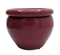 Round Self Watering Glazed Ceramic Pot - Plum - 6 1/4 x 4 3/4"