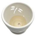 Dragonfly Matte White Ceramic Orchid Pot and Saucer + Felt Feet-5 1/2" x 5 1/4"