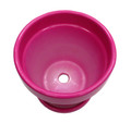Glazed Ceramic Pot/Saucer - Hot Pink - 4 1/2" x 4 1/4" with Felt Feet
