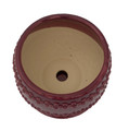 Seneca Ceramic Pot with Attached Saucer - 5" x 4.25" - Ruby