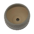 Seneca Ceramic Pot with Attached Saucer - 5" x 4.25" - Light Grey