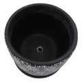 Floral Lace Stamp Planter with Attached Saucer - 5.5" x 4.5" - Black
