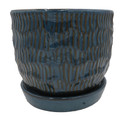 Chiseled Planter - 5.5" x 4.75" - Dusty Blue