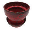 Standard Pot with Attached Saucer - 4.5" x 4" - Tropical Red