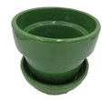 Standard Pot with Attached Saucer - 4.5" x 4" - Grass Green