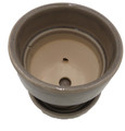 Standard Pot with Attached Saucer - 4.5" x 4" - Crackle Grey