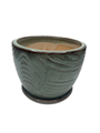 Swirl Drape Planter with Attached Saucer - Hunter - 6" x 5"