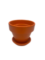 Ceramic Pot and Saucer plus Felt Feet - Orange - 4" x 3.5"
