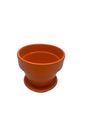 Ceramic Pot and Saucer plus Felt Feet - Orange - 4" x 3.5"