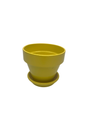 Ceramic Pot and Saucer plus Felt Feet - Lemon - 4" x 3.5"