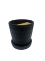 Frequency Pot with Attached Saucer - Matte Black - 5.25" x 5.25"