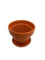 Mini Standard Pot with Attached Saucer - 2.75" x 2.5" - Orange