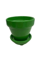 Mini Standard Pot with Attached Saucer - 2.75" x 2.5" - Lime Green