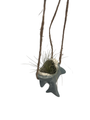 Chompin’ Charm Ceramic Shark Hanging Planter plus Live Air Plant - Tillandsia
