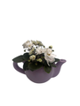 Purple Ceramic Teapot with Surprise Miniature African Violet - 2.5" Pot