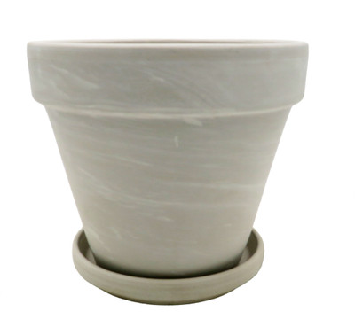 4" Granite Clay Pot with Saucer - Great for Plants and Crafts