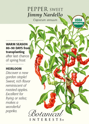 Organic Jimmy Nardello Sweet Pepper - 18 Seeds