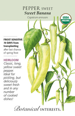 Organic Sweet Banana Sweet Pepper Seeds - 20 Seeds