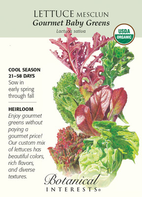 Organic Mesclun Gourmet Baby Greens Lettuce Seeds - 1 Gram