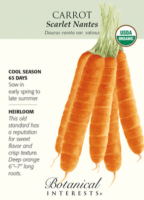 Scarlet Nantes Carrot Seeds - 800 mg - Organic