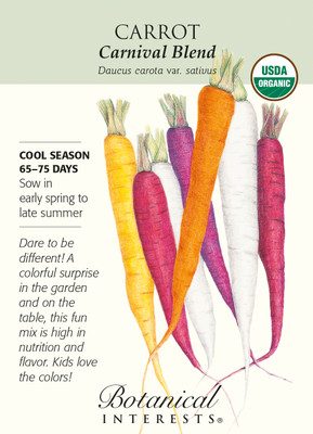 Organic Carnival Blend Carrot Seeds - 500 mg