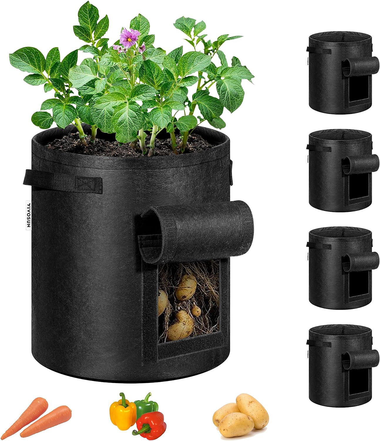 3 Pcs 3 Colors Potato Grow Bags, Vegetable Grow Bags, Potato Planter Pot, Gardening  Plant Growing Bags | Fruugo NO