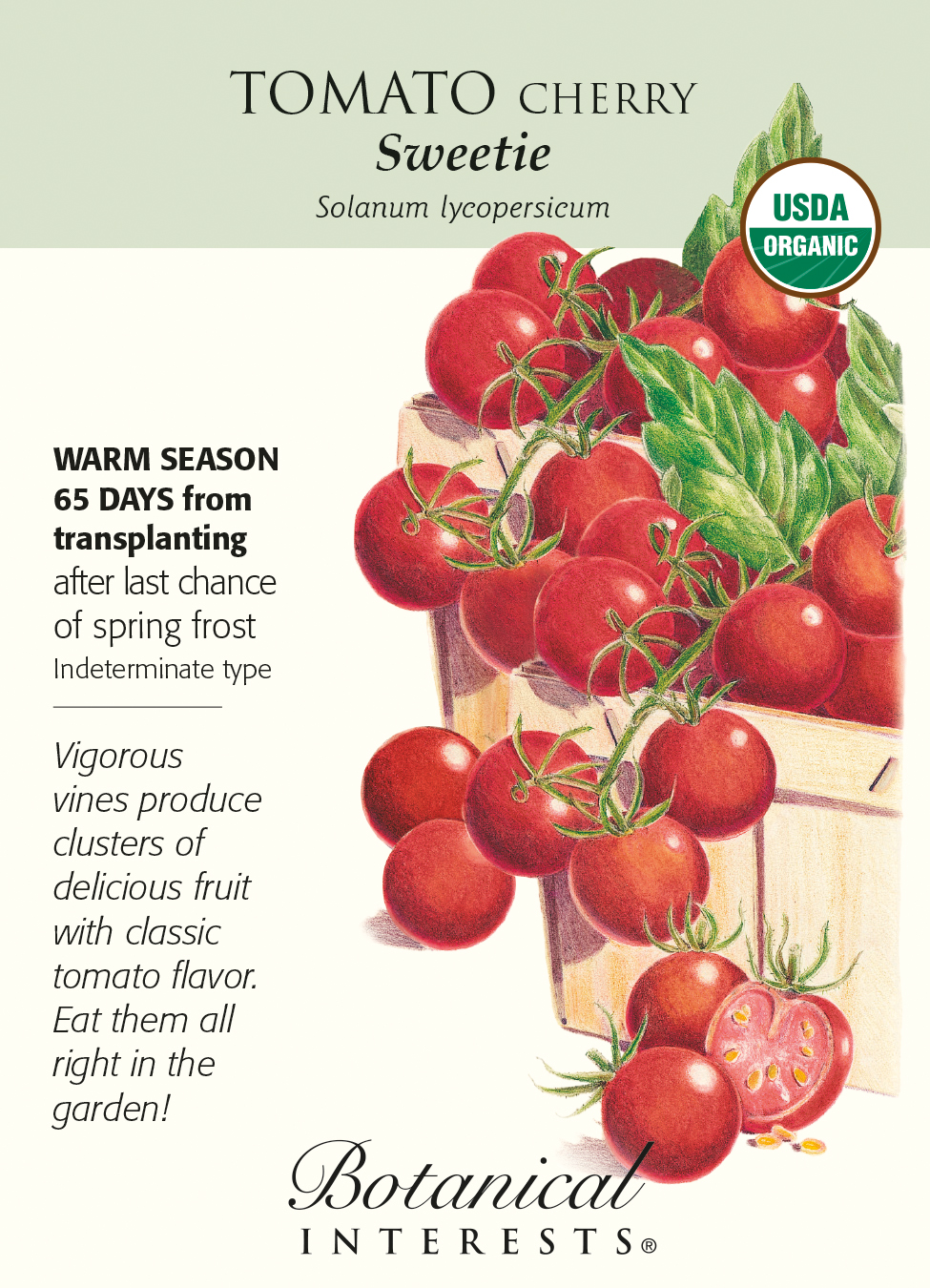 Organic Sugar Sweetie Cherry Tomato - 25 Seeds - Hirt's Gardens