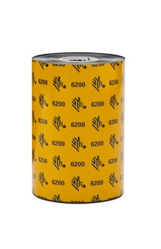 Zebra 4.33" x 1476' 6200 Industrial Resin Ribbon | Case of 6 Rolls | 06200BK11045-CASE