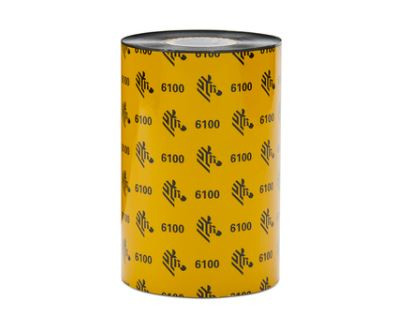 Zebra 4.33" x 1476' 6100 Industrial Wax/Resin Ribbon | Case of 6 Rolls