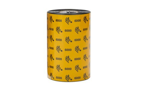Zebra 4.33" x 1476' 6000 Industrial Wax Ribbon | Case of 24 Rolls | 06000BK110450-CASE