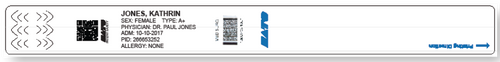 SATO SoftTouch Direct Thermal Wristband Label for Adults | Case of 16 Rolls - 100 Wristbands Per Roll | 160165141-CASE