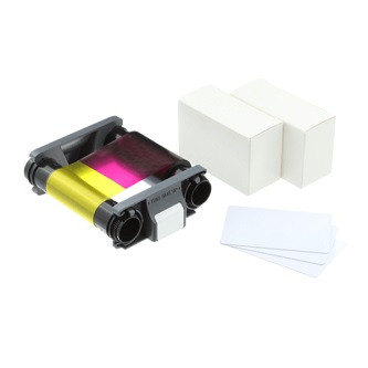 Evolis Ribbon & Card Pack | 100 Color Prints | For Badgy Card Printers | CBGP0001C