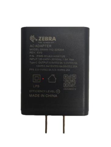 Zebra PWR-WUA5V45W1US USB-C Power Supply Adapter | PWR-WUA5V45W1US